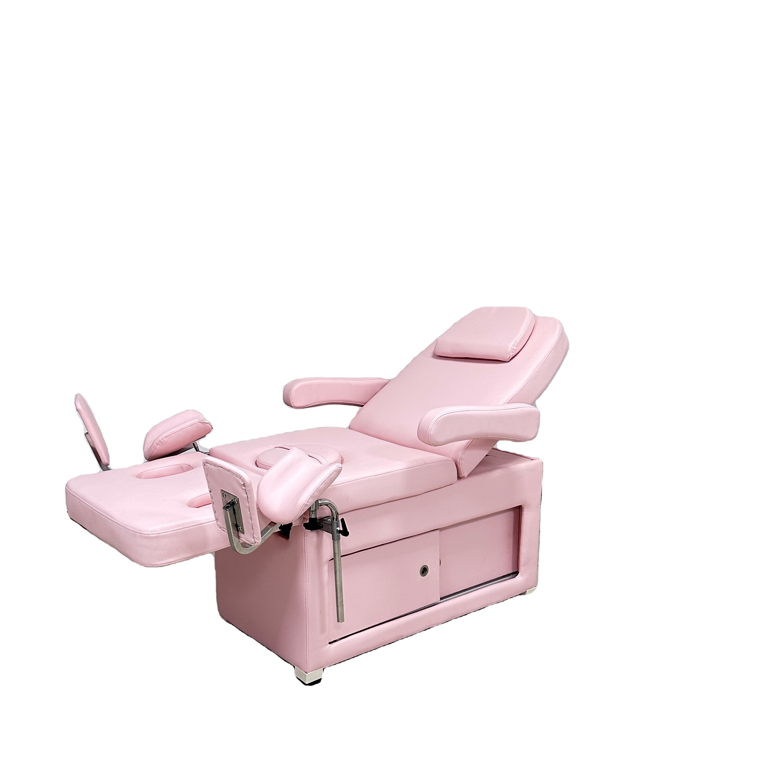 Beauty fabric leather bed pink base electric massage table with cheapest price esthetician and chair for clinic shop