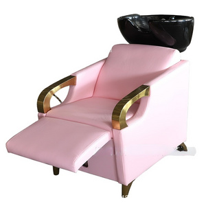 washing pink gold salon backwash units shampoo chair and bowl and chair hair salon furniture pink