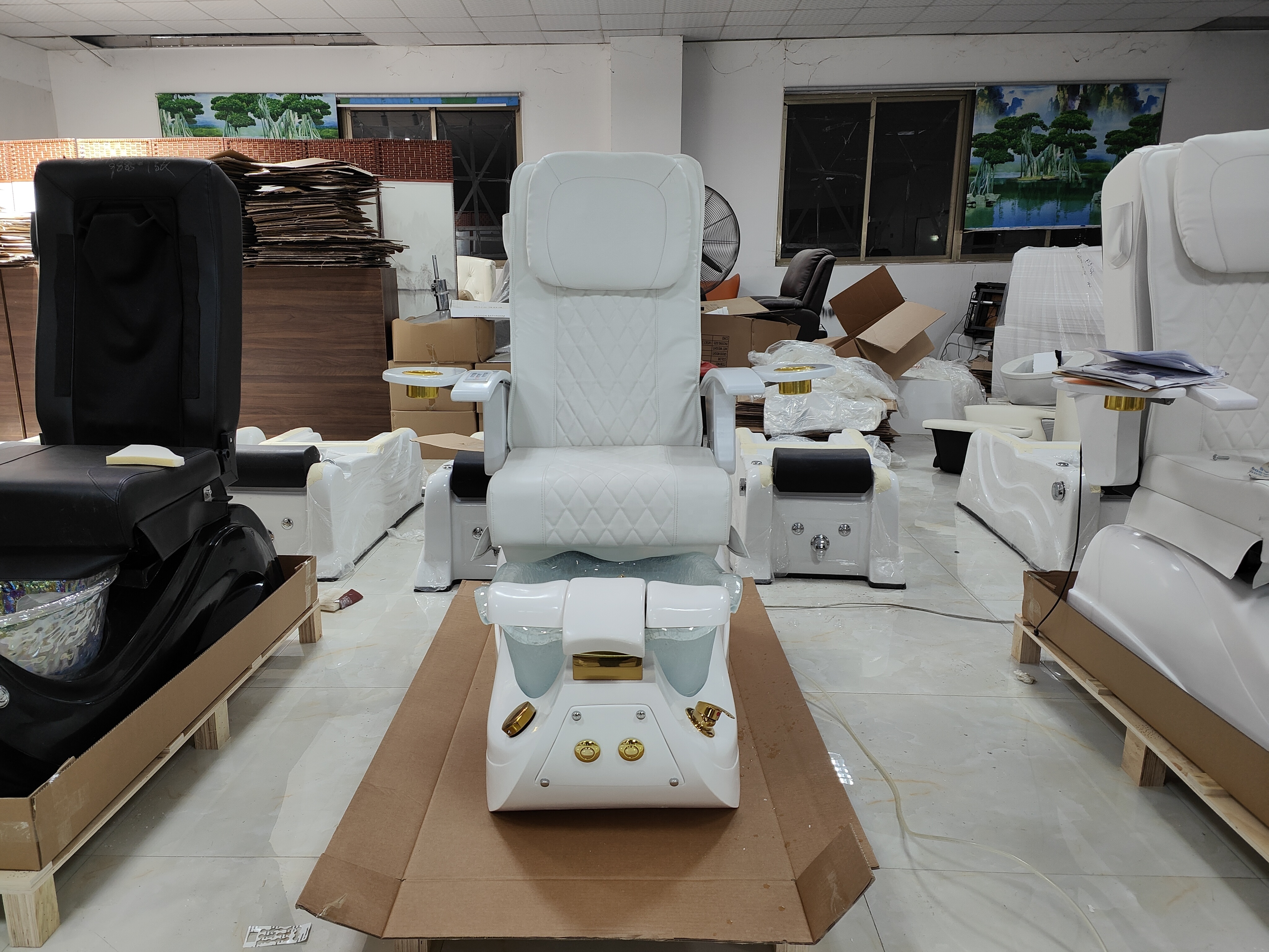 5 motors electric royal pink and gold pedicure spa chairs luxury remote control  with sink foot spa black and gold no plumbing