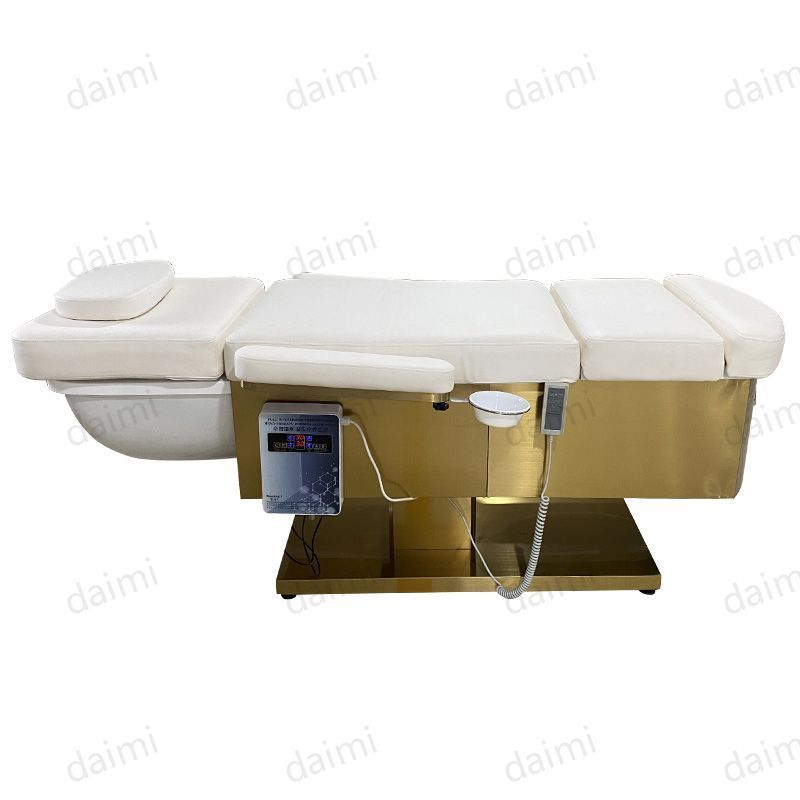 Esthetician equipment  lift electric beauty tattoo therapy bed facial gold face spa hydraulic massage table furniture chair