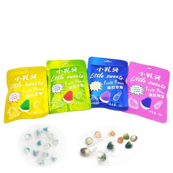 Water Drop  Fruit Flavor Crispy Soft Jelly Chewy Candy Gummy Candy In Zipper Bag