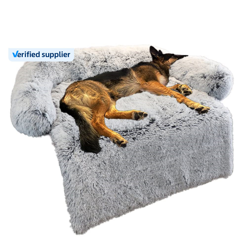 Wholesale Hot Luxury Modern Removable Waterproof Fluffy Cushion Dog Bed Couch Pet Sofa Bed Cover for Furniture Protector Dogbed