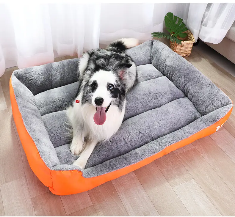 Factory wholesale Custom Luxury Pet Bed Soft Dog Nest Large Rectangle Dual Use Double Sided Breathable Pet Dog Cat Sofa Bed