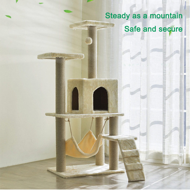 Factory In Stock luxury Multi-Level Cat Condo Cat Tree Scratching Tower For Multiple Cats Posts Perches Houses Hammock