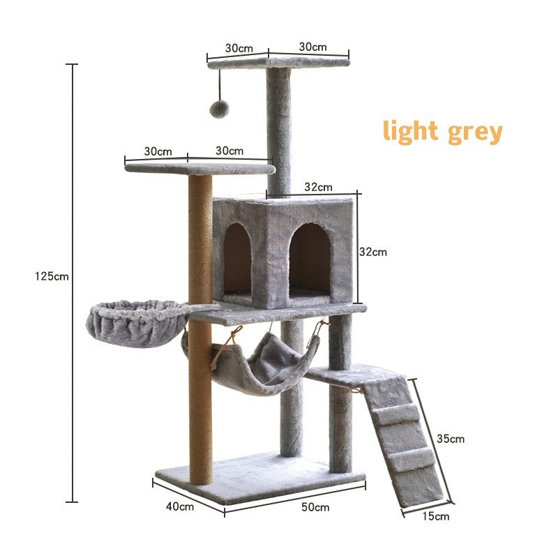 Factory In Stock luxury Multi-Level Cat Condo Cat Tree Scratching Tower For Multiple Cats Posts Perches Houses Hammock