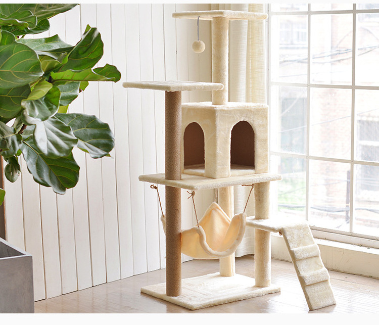 Factory In Stock luxury Multi-Level Cat Condo Cat Tree Scratching Tower For Multiple Cats Posts Perches Houses Hammock