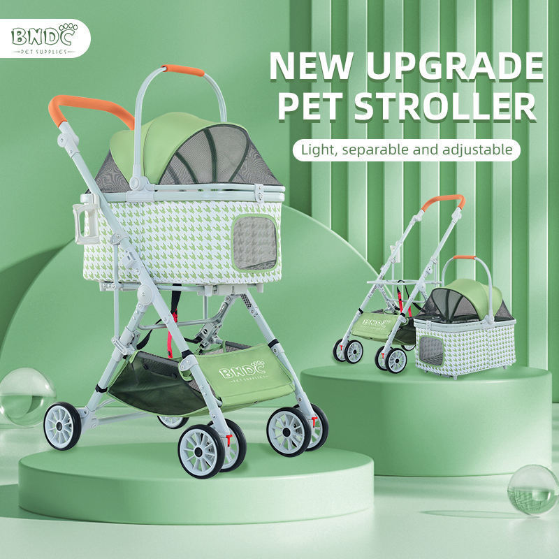 Luxury  4 wheels China Supplier Convenient Storage detachable jogger pet carrier with stroller for large dogs small dogs and cat