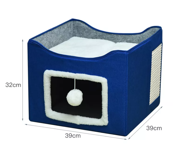 2022 Wholesale Comfortable Luxury Material Warm Closed Foldable Travel Washable Cat Condo Cozy Cave Dog Pet Bed for Dogs