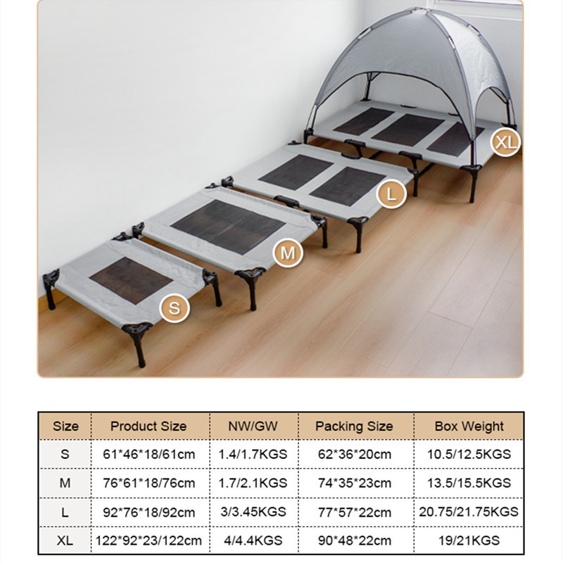 China manufacturer wholesale custom moisture-proof raised canopy bed outdoor tent pet bed for dog dogs with roof