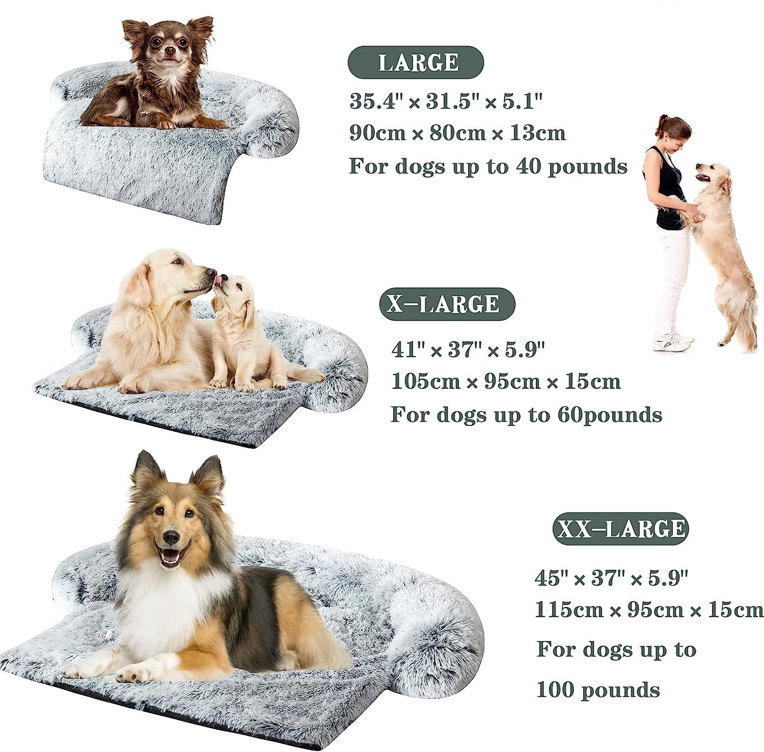 Wholesale Hot Luxury Modern Removable Waterproof Fluffy Cushion Dog Bed Couch Pet Sofa Bed Cover for Furniture Protector Dogbed