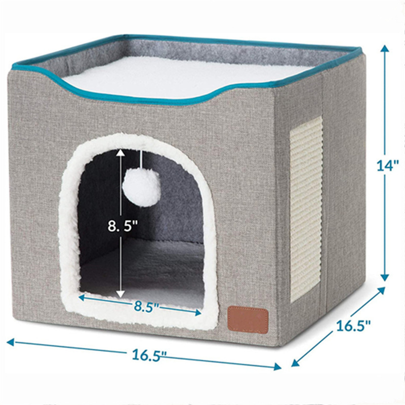 2022 Wholesale Comfortable Luxury Material Warm Closed Foldable Travel Washable Cat Condo Cozy Cave Dog Pet Bed for Dogs