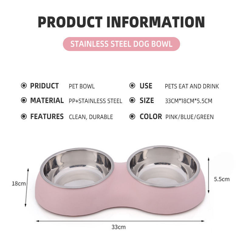 Manufacturing and wholesale 2022 hot selling modern double wall stainless steel feeding food water pet dog bowl cat bowl