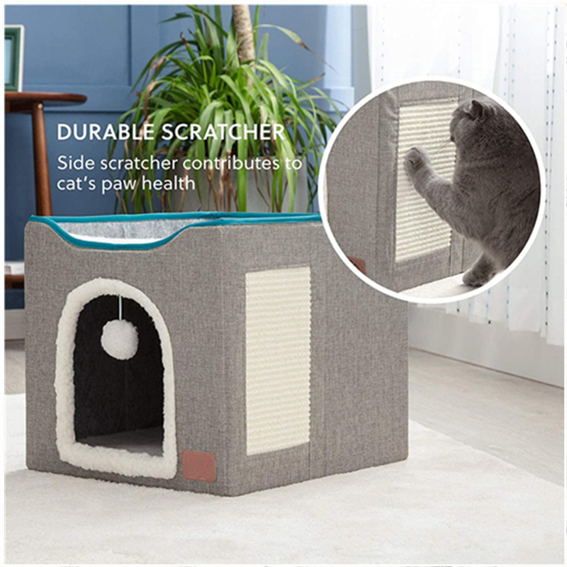 2022 Wholesale Comfortable Luxury Material Warm Closed Foldable Travel Washable Cat Condo Cozy Cave Dog Pet Bed for Dogs