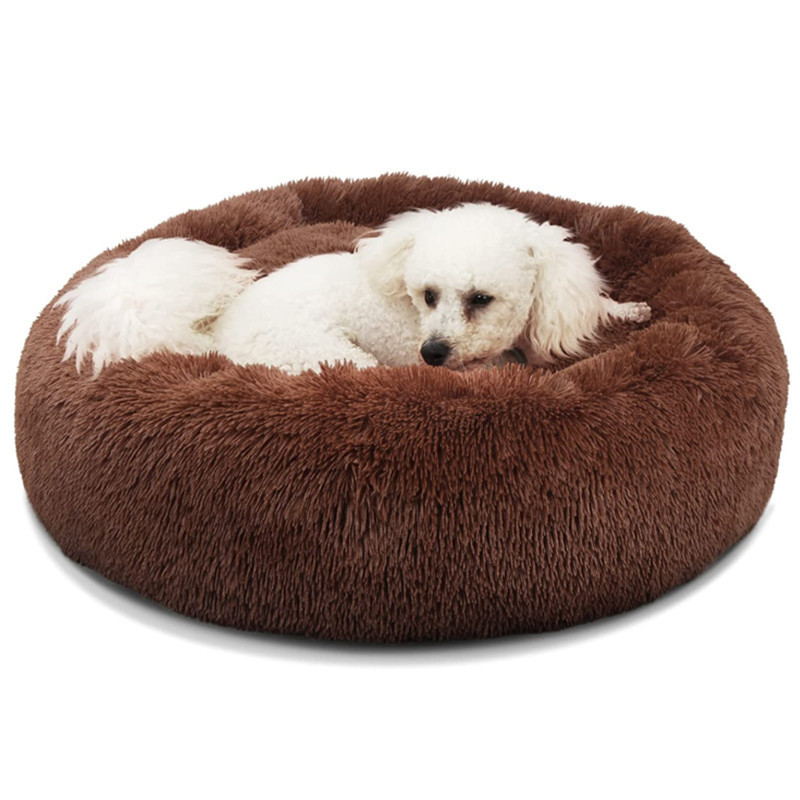 Hot Popular Soft Removable Washable Luxury Cushion Fluffy Large Dogs Cats Waterproof Anti Slip Donut Round Dog Pet Bed for Dogs