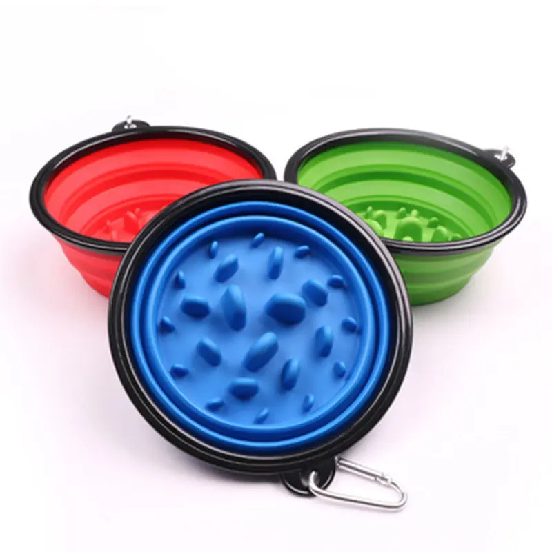 Hot Sale Manufacturer Pet Accessories Dog Outdoor Travel Portable Collapsible Folding Dog Food Water Feeder Travel Outdoor Bowls