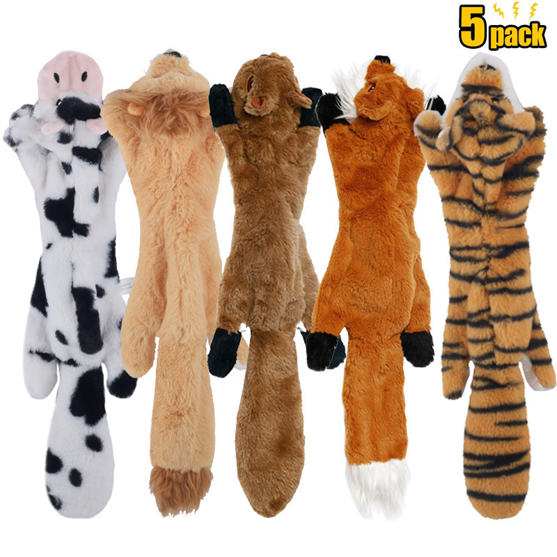 Factory Wholesale hot seller Skinny Squeaky Toys 5 Pack Pet Toys Crinkle No Stuffing Bite Resistant Interactive Dog Pet Toys