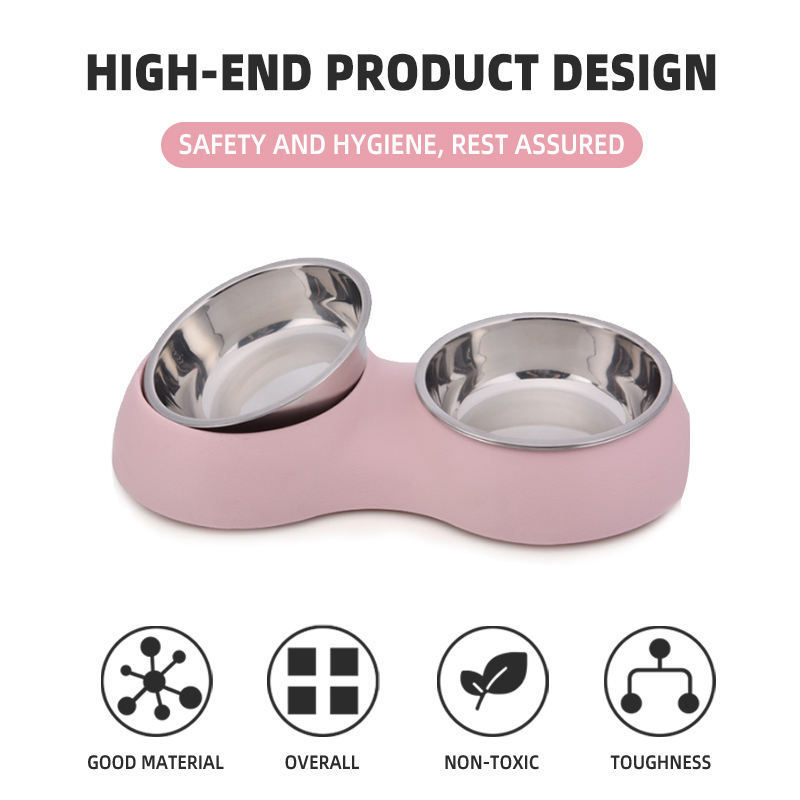 Manufacturing and wholesale 2022 hot selling modern double wall stainless steel feeding food water pet dog bowl cat bowl