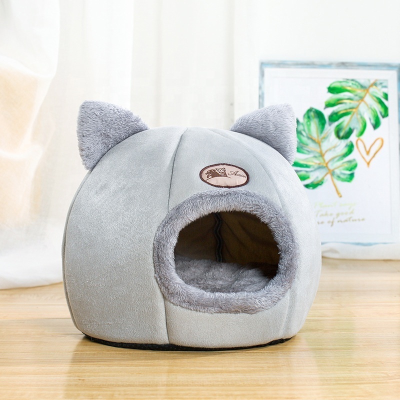 Pet Cat Tent Kennel Warm Winter Nest Soft Foldable Dog Sleeping Pad House Cat Nest bed