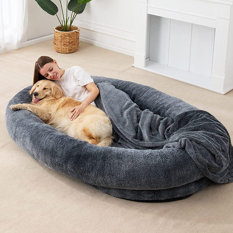 2023 Wholesale Hot Sales Washable Large Human Dog Bed Memory Foam Soft Pet Sofa Bed