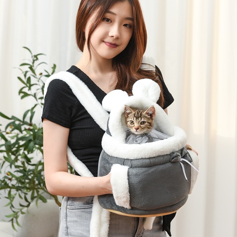 Padded Strap Doggie Cat Hand Free Sling Carry Safety Belt Outdoor Travel Dog Papoose cute bag for cat