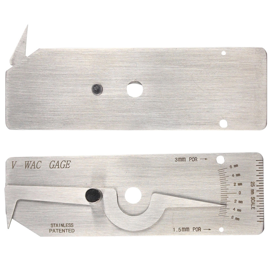 DEM WG016 Stainless Steel V-Wac Single Undercut Type Weld Gage inspection Rulers Welding Gauge