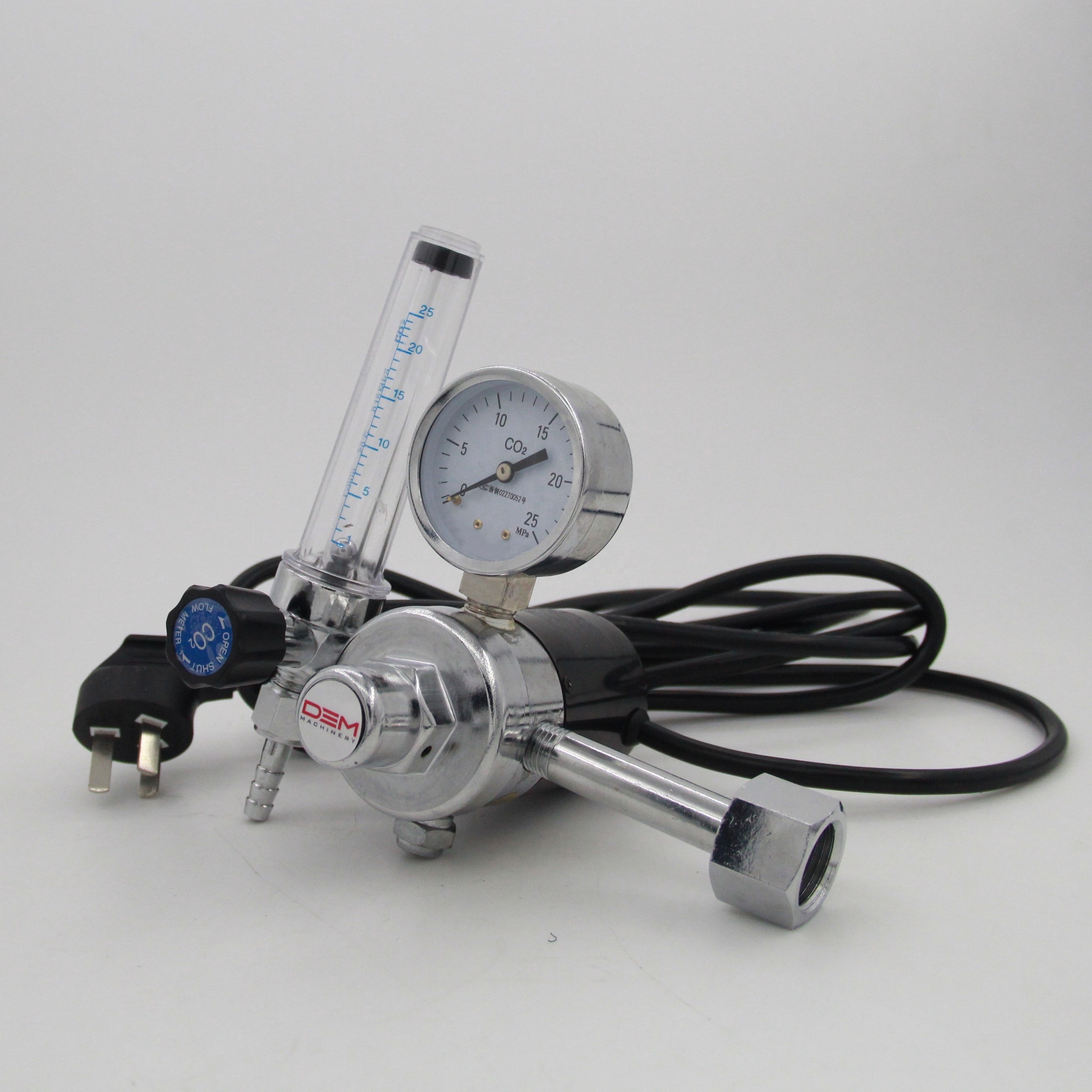 DEM WR1570E High Flow Brass Body Co2 Pressure Reducing Valve Co2 Regulator With Heater 220v/110v