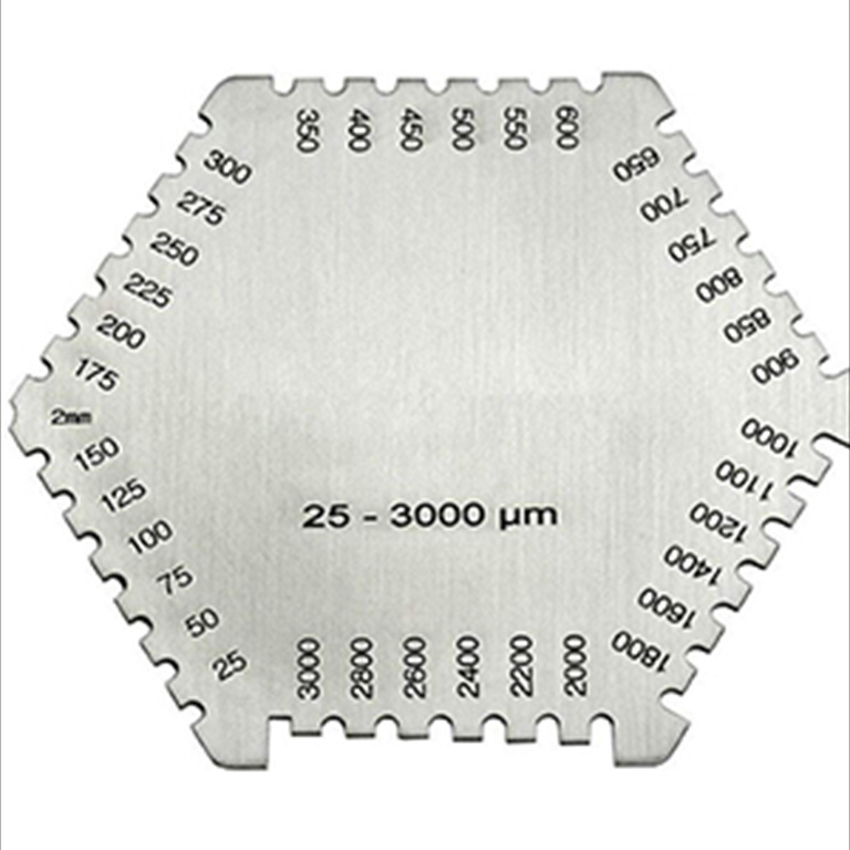 Wet Film 3000 um Comb stainless Steel Wet Hexagonal Gauge  Inspection gage welding gauge