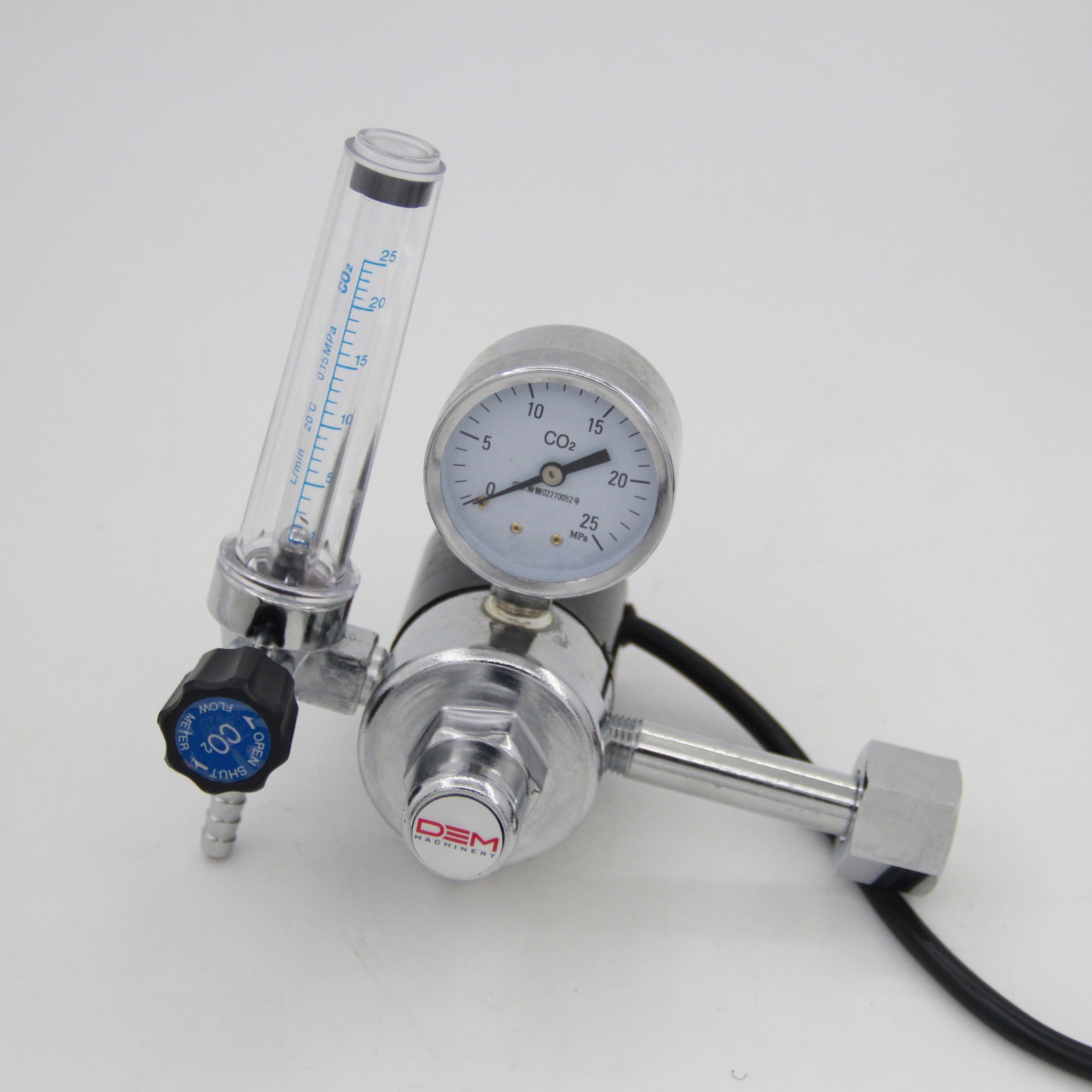 DEM WR1570E High Flow Brass Body Co2 Pressure Reducing Valve Co2 Regulator With Heater 220v/110v