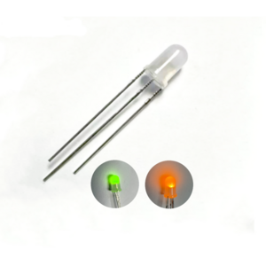 5mm 3pin Dual Color Yellow & Green Yellow Common Cathode Round Diffused Lens with Flange 5mm LED Diode Lamp Bead for indicator