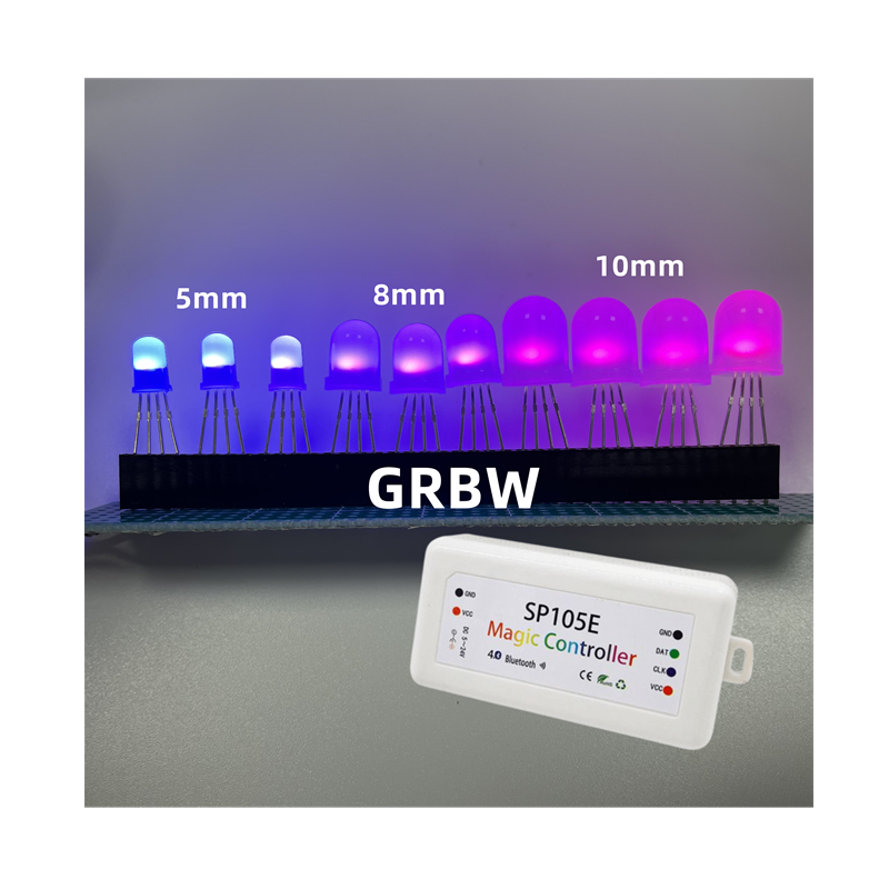 New Arrival 5mm Diode 4 in 1 Customized Shape Clear / Diffused 4000-5000K Addressable Point Control RGBW LED