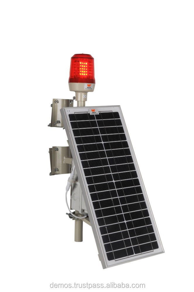 Solar Powered LED Aviation Obstruction Light/ ICAO FAA Type B L810/ Solar aircraft warning lights with photocell