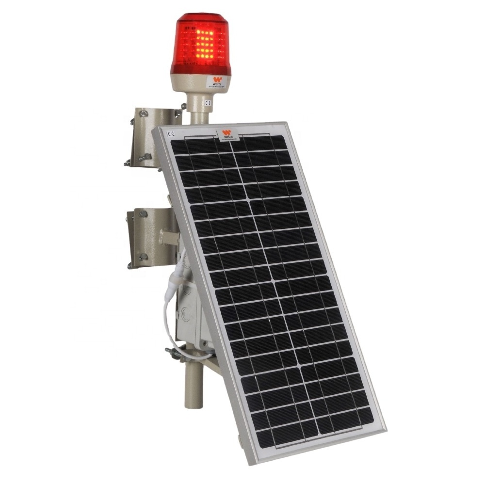 Solar Powered LED Aviation Obstruction Light/ ICAO FAA Type B L810/ Solar aircraft warning lights with photocell