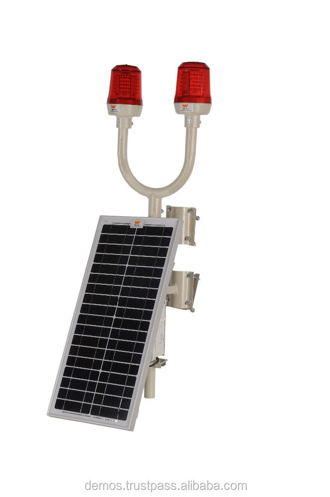 Solar Powered LED Aviation Obstruction Light/ ICAO FAA Type B L810/ Solar aircraft warning lights with photocell