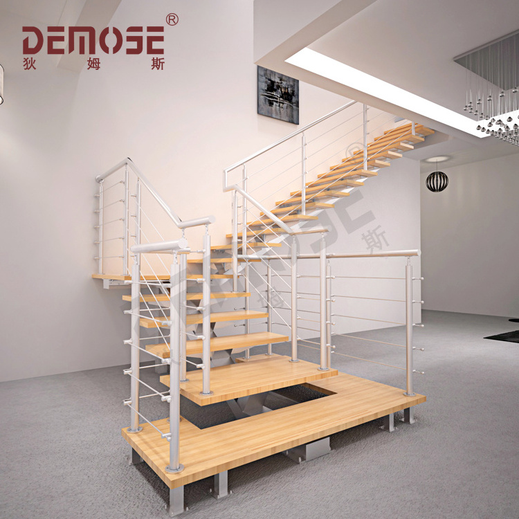 portable folding stairs/basement wood steel staircase design for indoor