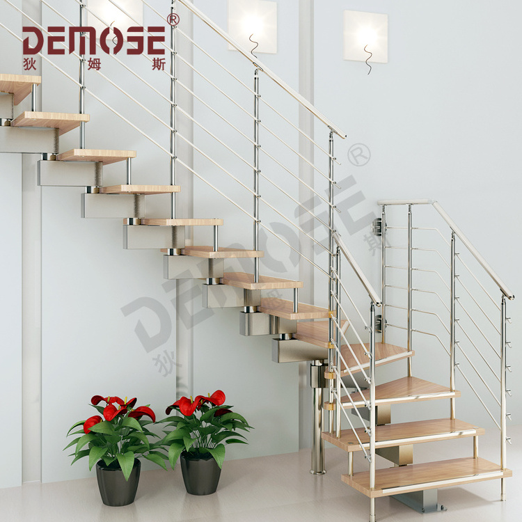 portable folding stairs/basement wood steel staircase design for indoor