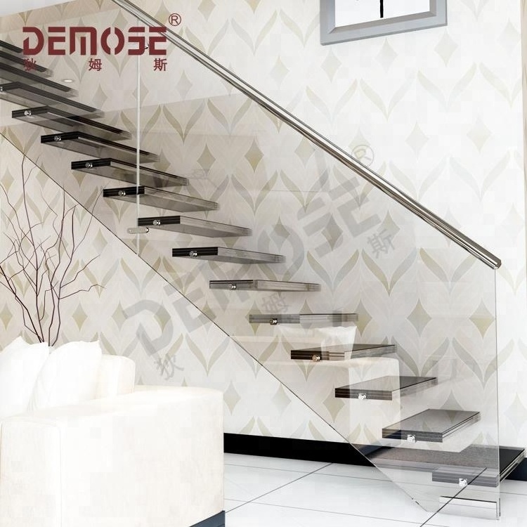 build floating staircase| glass marble stair like a gift