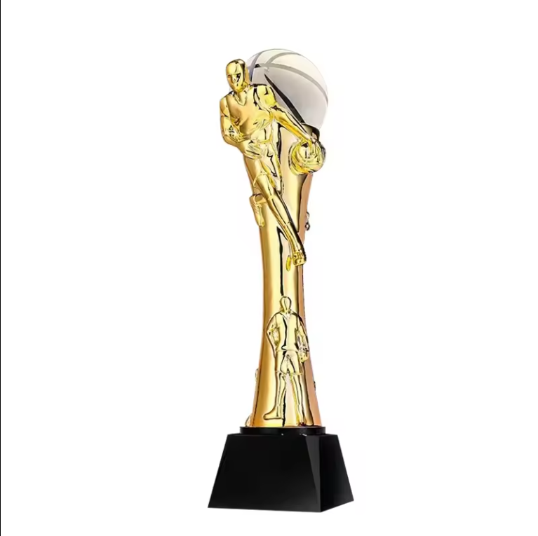 Wenzhou DEMO factory wholesale basketball, football, badminton crystal trophy, can customize trophy base, gold foil print