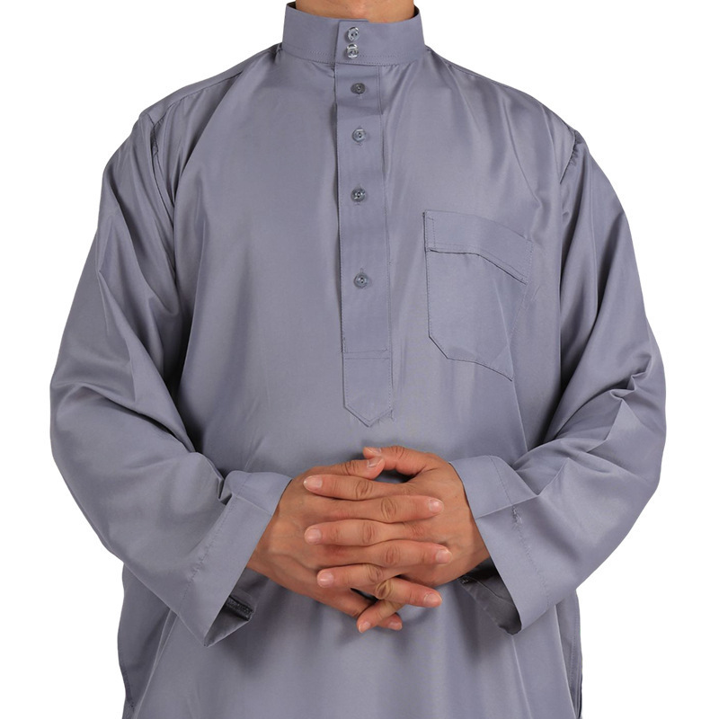 2024 Daffah Thobes Islamic Clothing Arab men's thobe Solid Color Kaftan jubbah muslim thobe for men