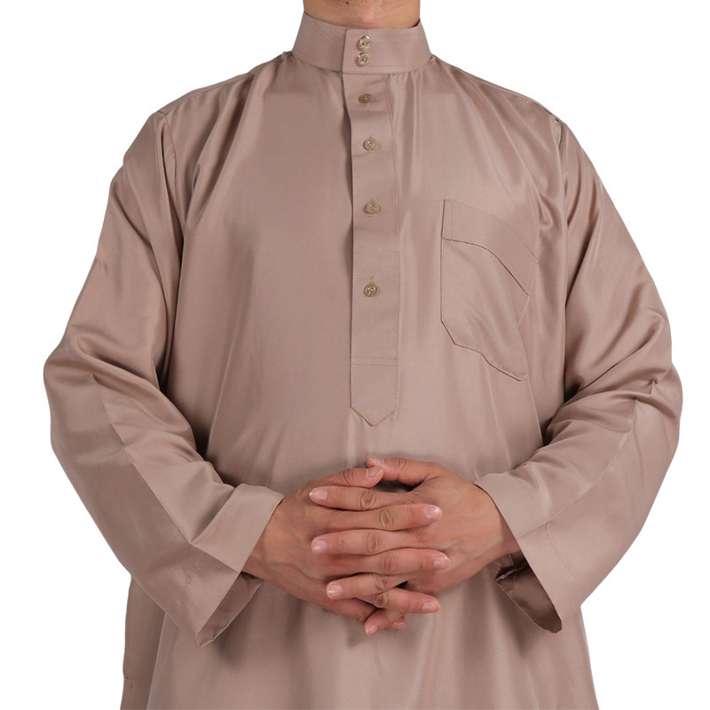 2024 Daffah Thobes Islamic Clothing Arab men's thobe Solid Color Kaftan jubbah muslim thobe for men