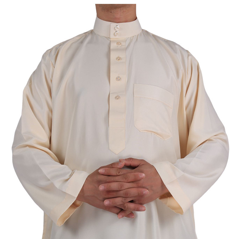 2024 Daffah Thobes Islamic Clothing Arab men's thobe Solid Color Kaftan jubbah muslim thobe for men