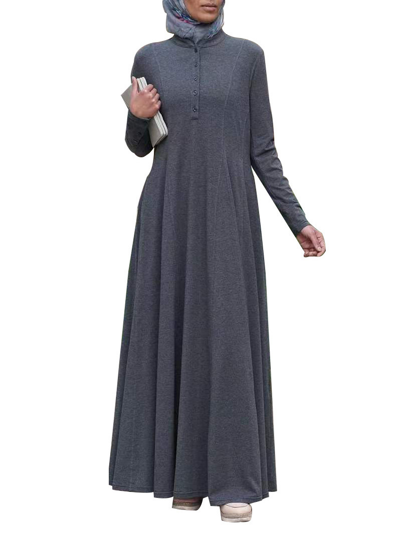 Arab robe Middle East abaya Saudi foreign trade Muslim loose solid color burqa Muslim traditional conservative dress