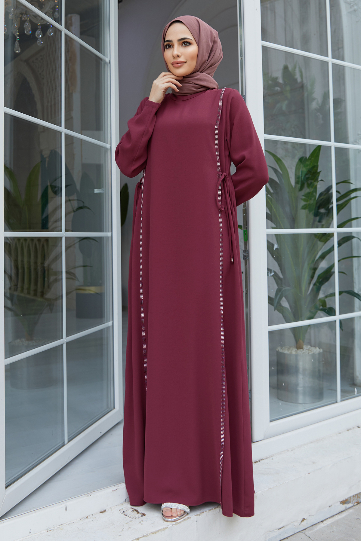 Abaya Women Muslim Dress Middle Eastern Skirt Robe Hot Diamond Stitching Tunic Dress