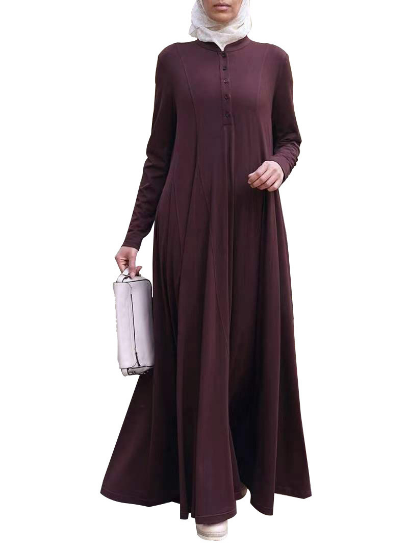 Arab robe Middle East abaya Saudi foreign trade Muslim loose solid color burqa Muslim traditional conservative dress