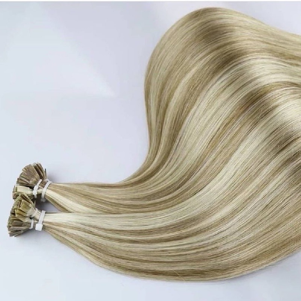 Keratin Flat Tip Hair Extension Cuticle Aligned Remy Russian Human Hair F Tip Hair Extension