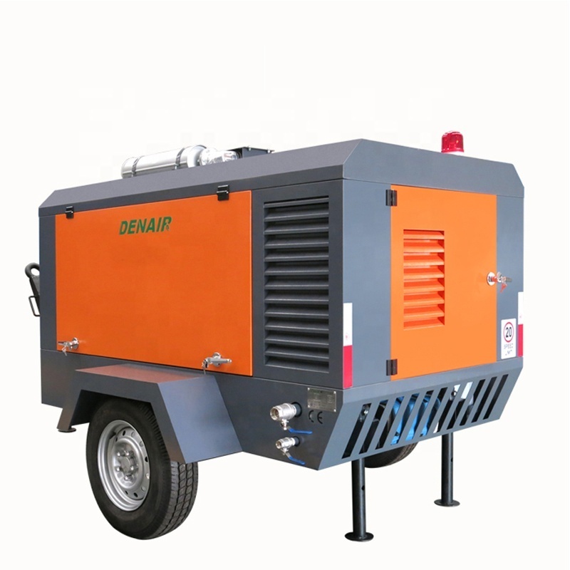 375 CFM Diesel Portable Screw Mining Air Compressor with Jack Hammer