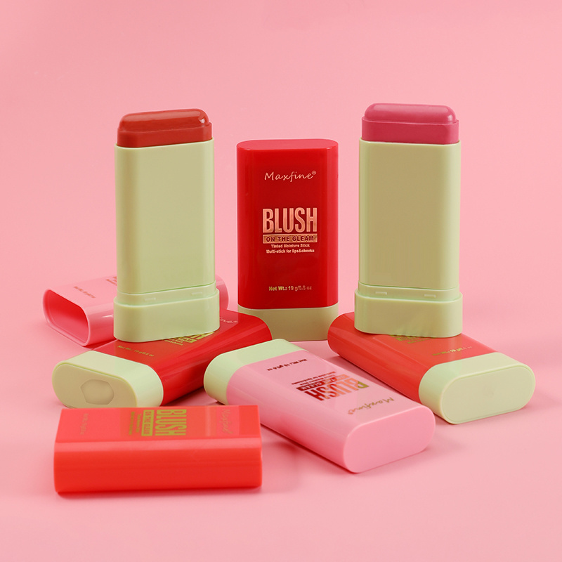 For Cheeks, Cream Blush Stick Natural Blendable Waterproof Stick Blush Makeup, Long-lasting Smooth Rubor, Red Blush 3 Years 1PCS