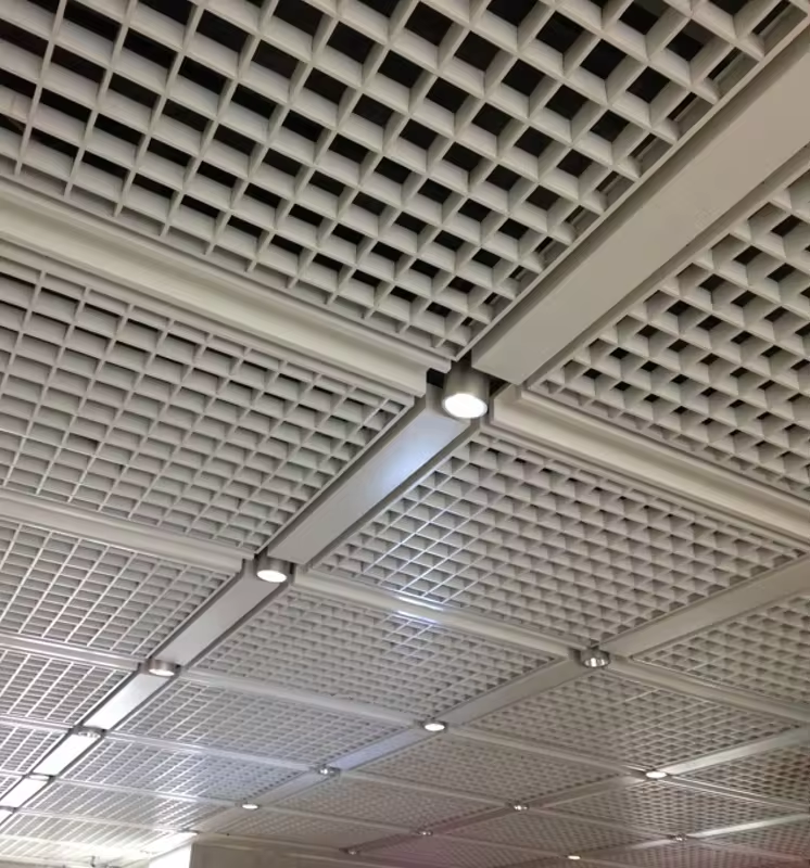 Grid Ceiling Production Machine  Suspended Decorative Metal Open Cell Drop Tiles System