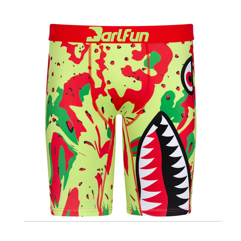 American Popular  Printed Sporting Long Leg Shorts Quick-dry Mens Underwear Boxer Briefs