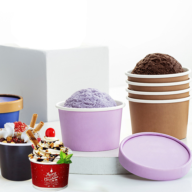 Custom Disposable Cup Bowl Take Away Lunch Food Kraft Paper Fruit Salad Container Plates Paper Bowl For Food With Logo