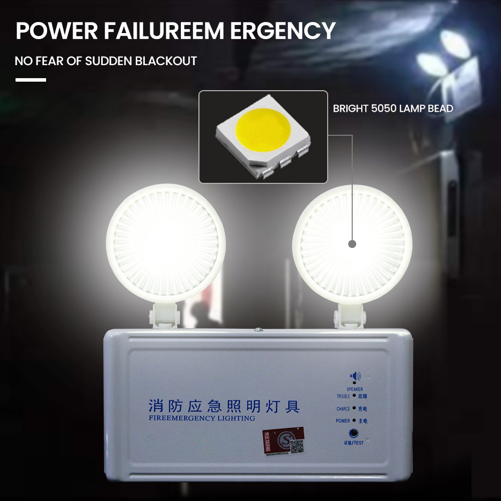 NEW 3W AC220V Brightness Aisle Fire Lights battery backup safety accidents Fire Emergency Light with Force Start Function